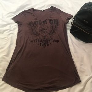 Charlotte Russe brown “Rock On” t-shirt dress